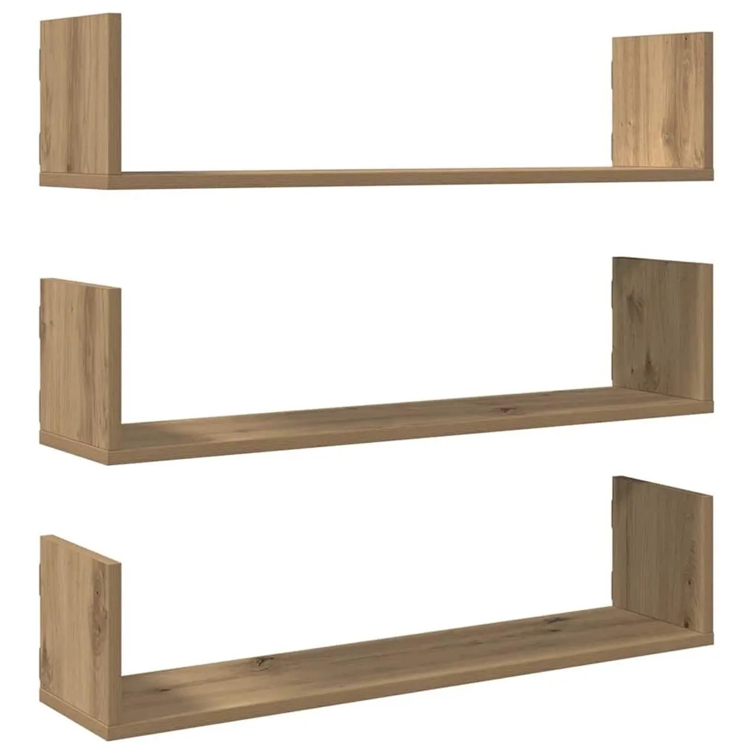 Thumbnail - vidaXL Wandregale 3 Stk Artisan-Eiche 80x18x18 cm Holzwerkstoff 853298
