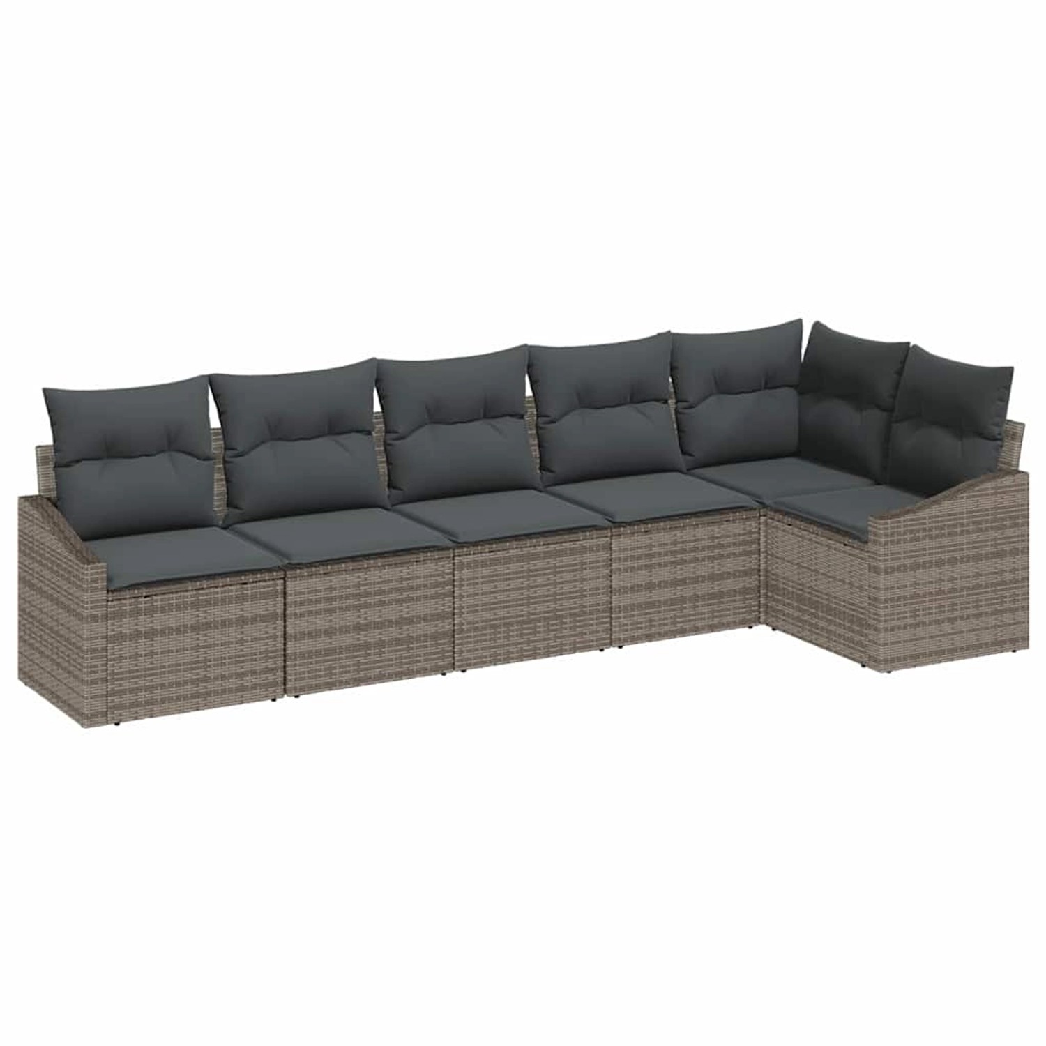 vidaXL 6-Tlg Garten-Sofagarnitur mit Kissen Grau Poly Rattan 3346739 günstig online kaufen