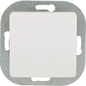 Weißer OBI Kreuzschalter Uranus für die Unterputzmontage.