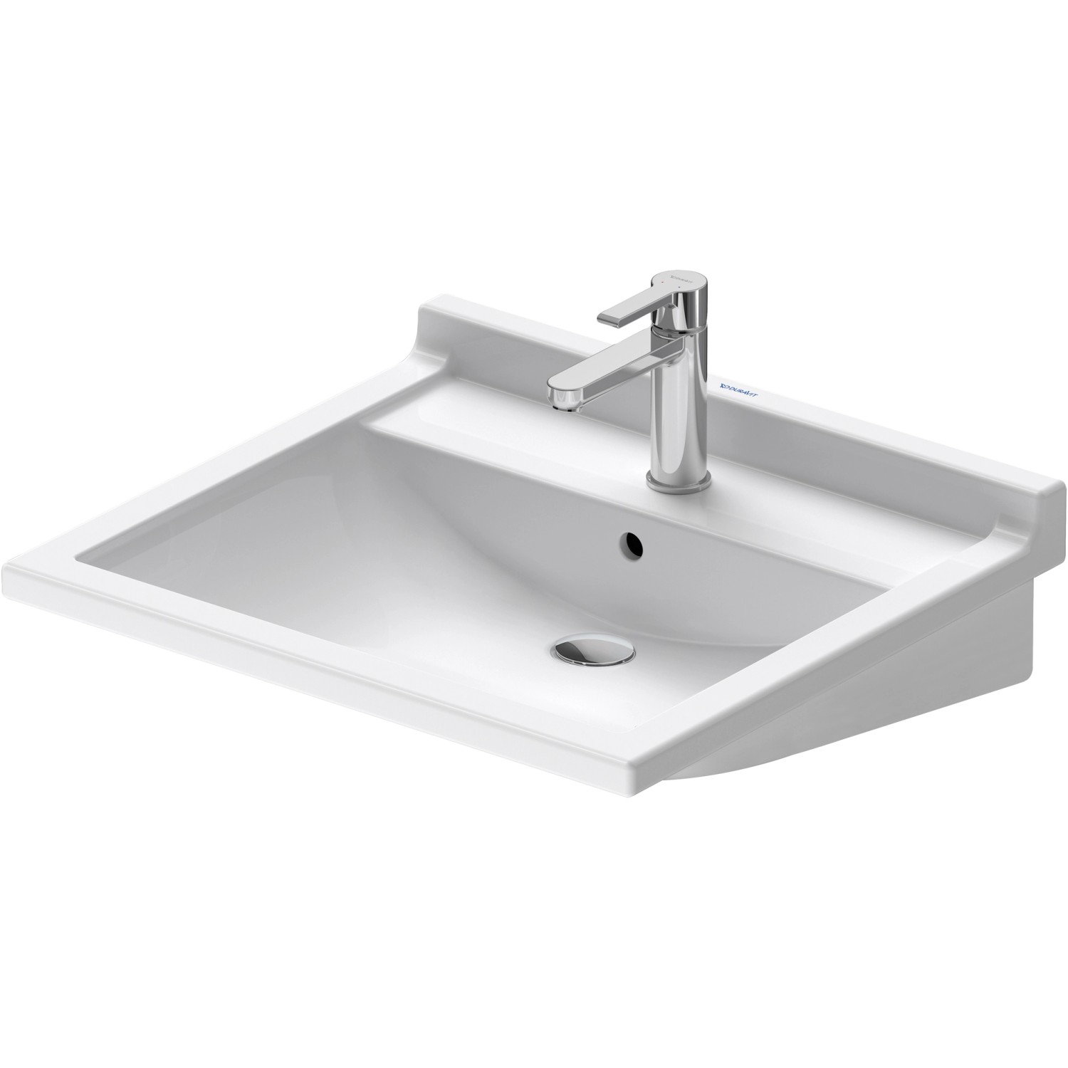 Duravit Waschbecken Starck 3 Vital 60 cm Weiß WG mit Überlauf + 1 Hahnloch