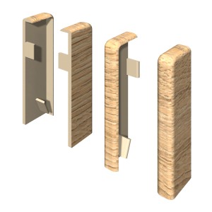 Egger Endstücke Kubisch, 6 cm, Eiche Sand, 2er-Set für Sockelleisten.