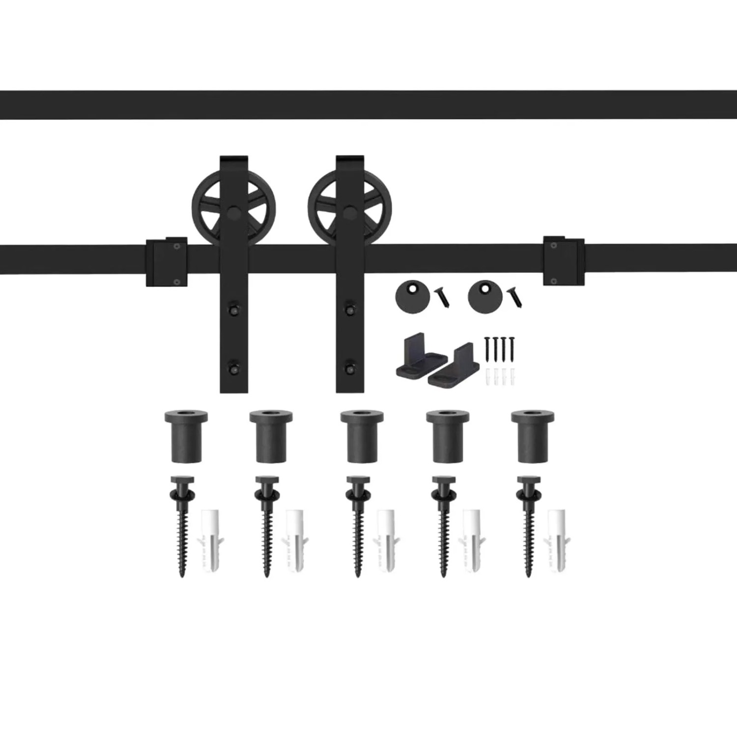 SOTECH Schiebetüren Set CHAMBER-1 2-teilig 2m Seitlich Anschraubbar Schwarz