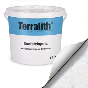 Terralith Buntsteinputz Mosaikputz 1mm 14 kg BSP1123 Weiss Gold