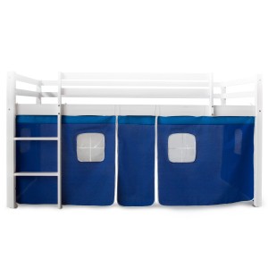 Homestyle4u Bettumrandung Blau für Kinderhochbett 1518
