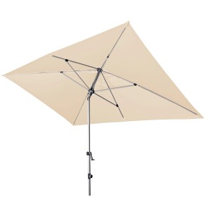 Doppler Marktschirm Expert, 200x300 cm, Natur, mit Kurbelmechanik. Rechteckiger Sonnenschirm.