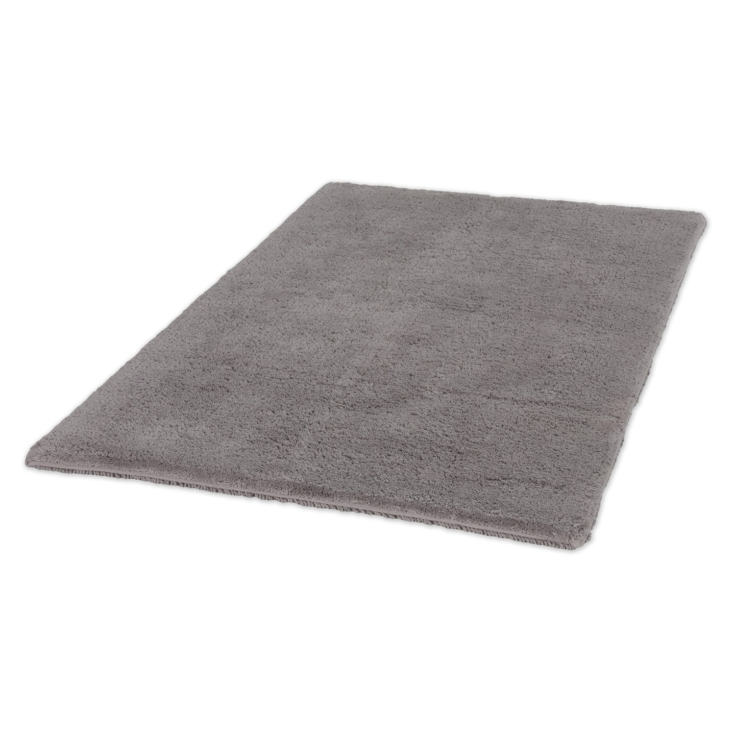 Schöner Wohnen Badteppich Bahamas, 60x90 cm, hellgrau, uni, weiche Oberfläche.