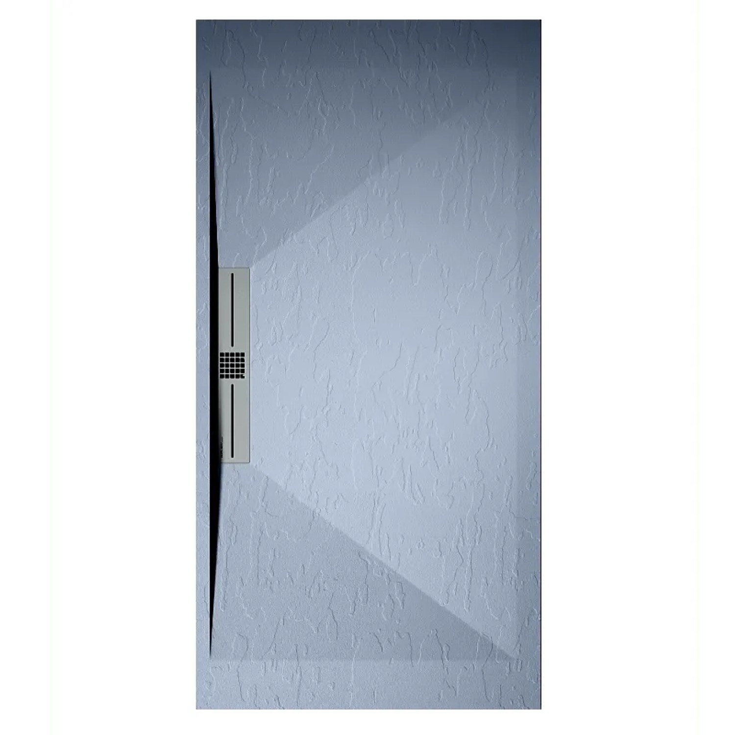 Mirlo Mineralguss Duschwanne Extra Flach Edis  Grau Ablaufschutz Chrom 90x120cm