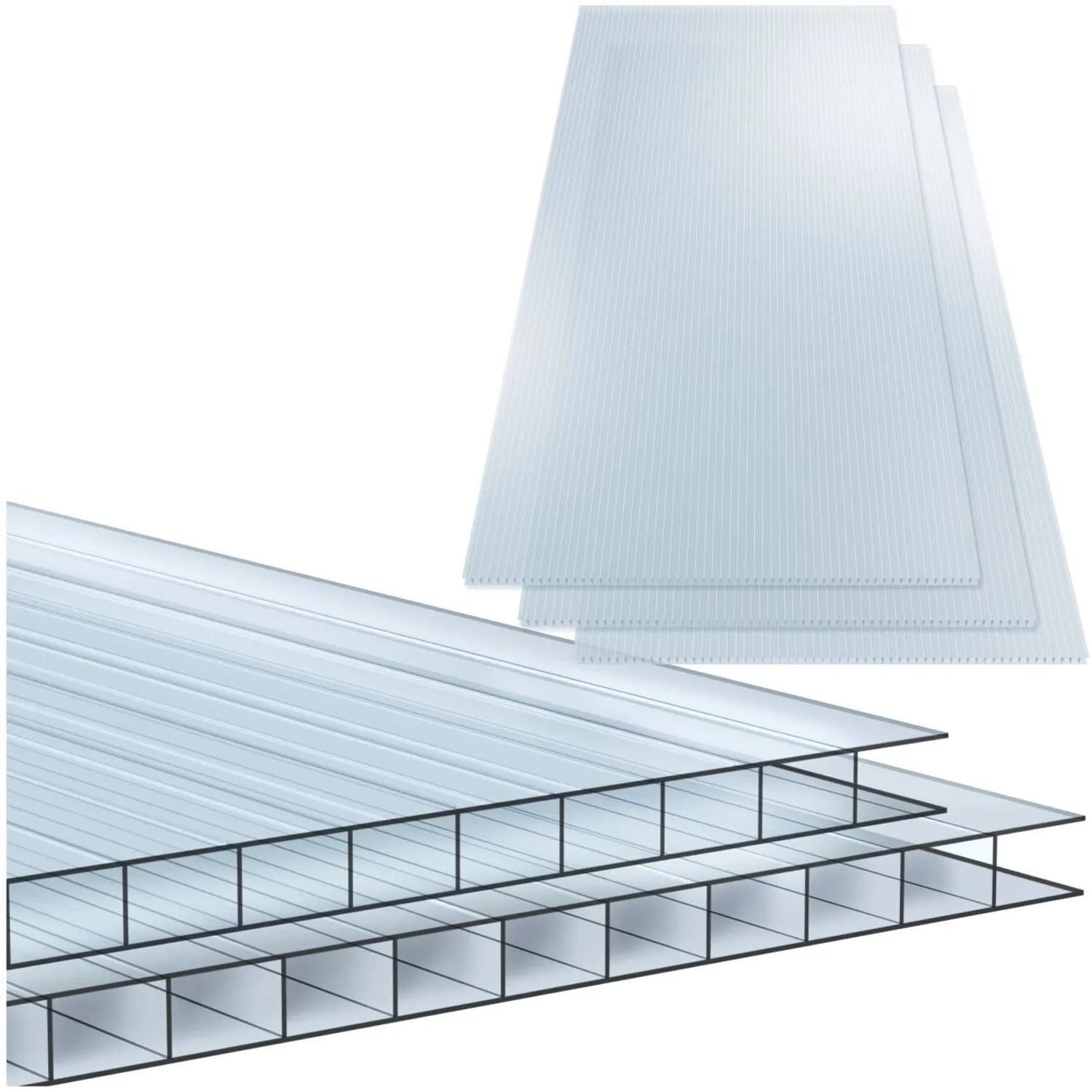Tectake 10Er Set Doppelstegplatten Shiny 7 32 M² Gesamtfläche  Individuell Zuschneidbar Lichtdurchlässig  Uv Beständig  121 x 60 50 x 0 40 cm Transpar