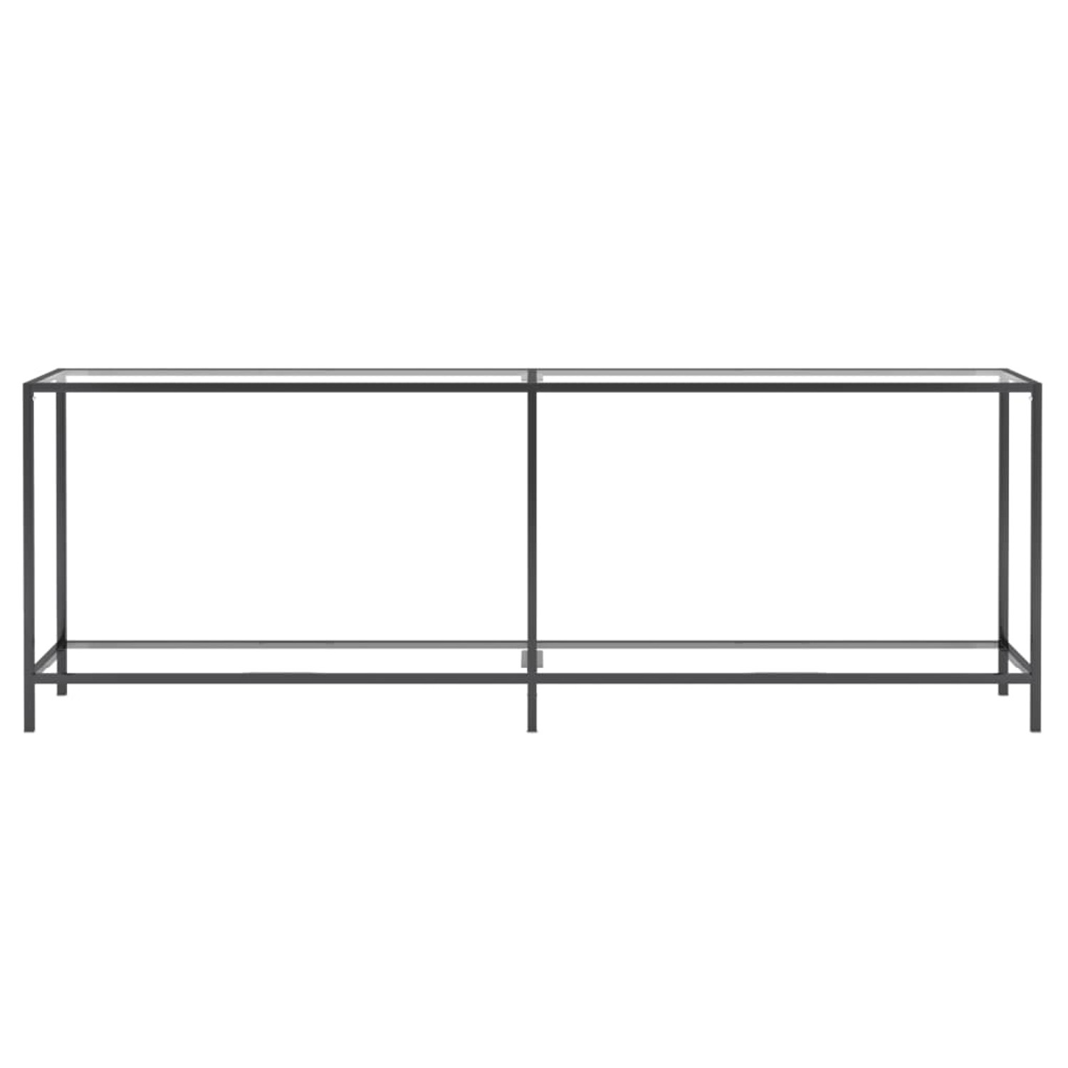 vidaXL Konsolentisch, transparentes Hartglas, Stahlgestell, 220x35x75,5 cm.