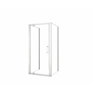 U-Duschkabine 100x90x90cm mit Klarglas und mattgrauem Rahmen.