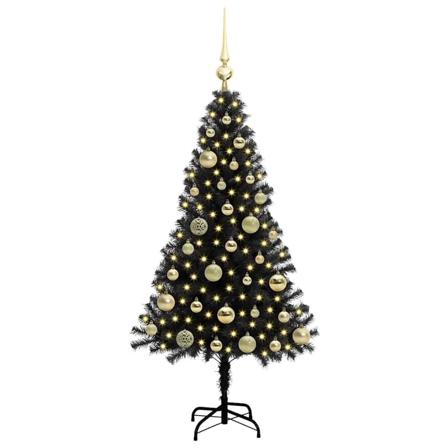 vidaXL Weihnachtsbaum mit 150 LEDs mit Ständer Schwarz 120 cm PVC 3396460