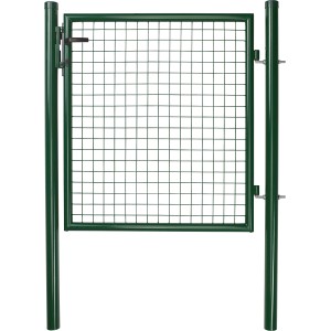 Grüne Wellengitter-Einzeltür, 1 m x 1,25 m, mit Rohrrahmenschloss für Gartenzaun.