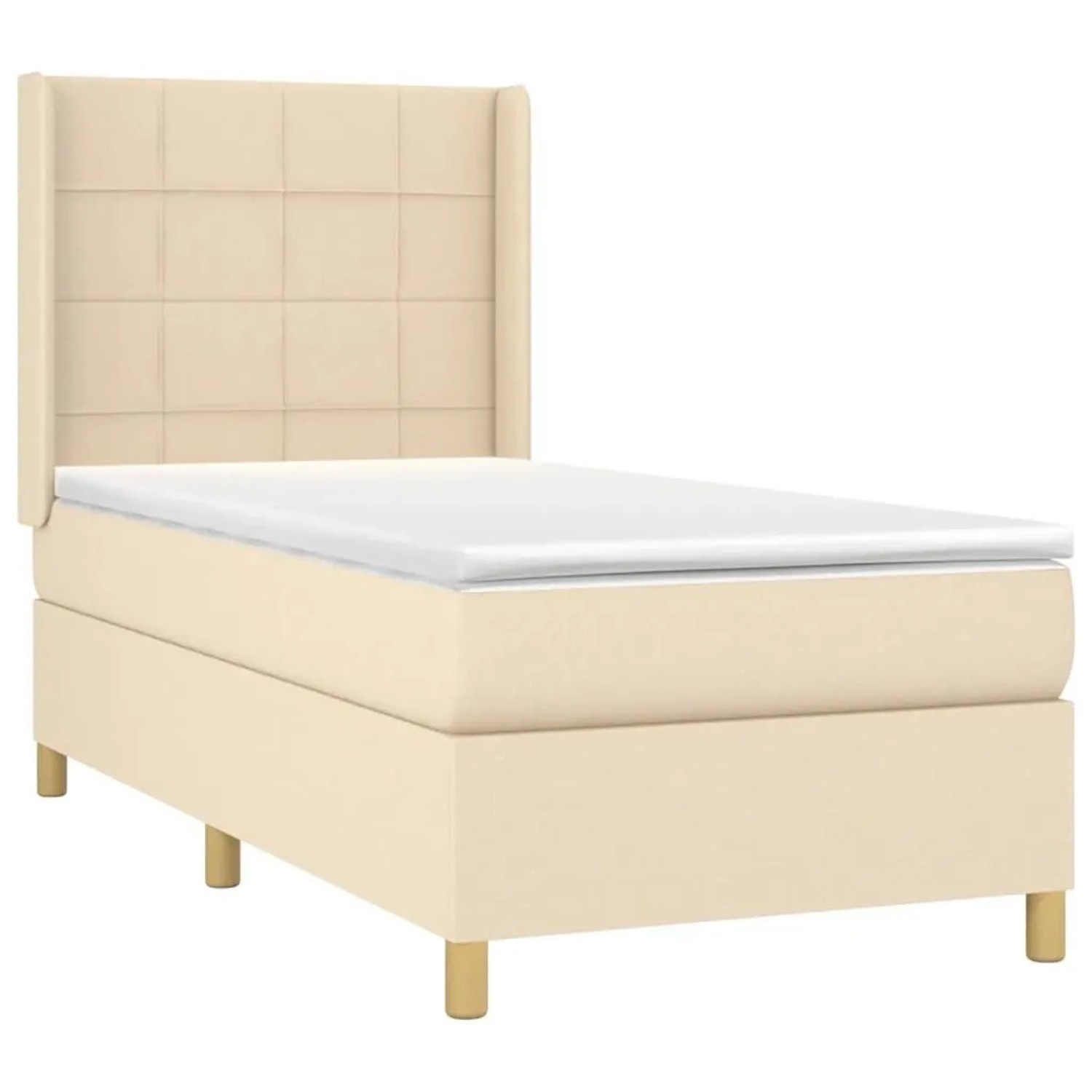 vidaXL Boxspringbett mit Matratze & LED Creme 80x200 cm Stoff 3138834 günstig online kaufen
