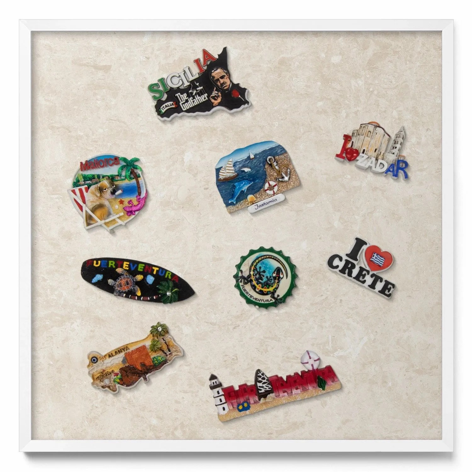 Tulup Magnettafel Metall Magnettafel Gerahmt Eleganter Heller Stein 50x50 c günstig online kaufen