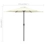 furnicato Sonnenschirm, sandweiß, 270x246 cm mit Aluminium-Mast. Ideal für Balkon und Garten.