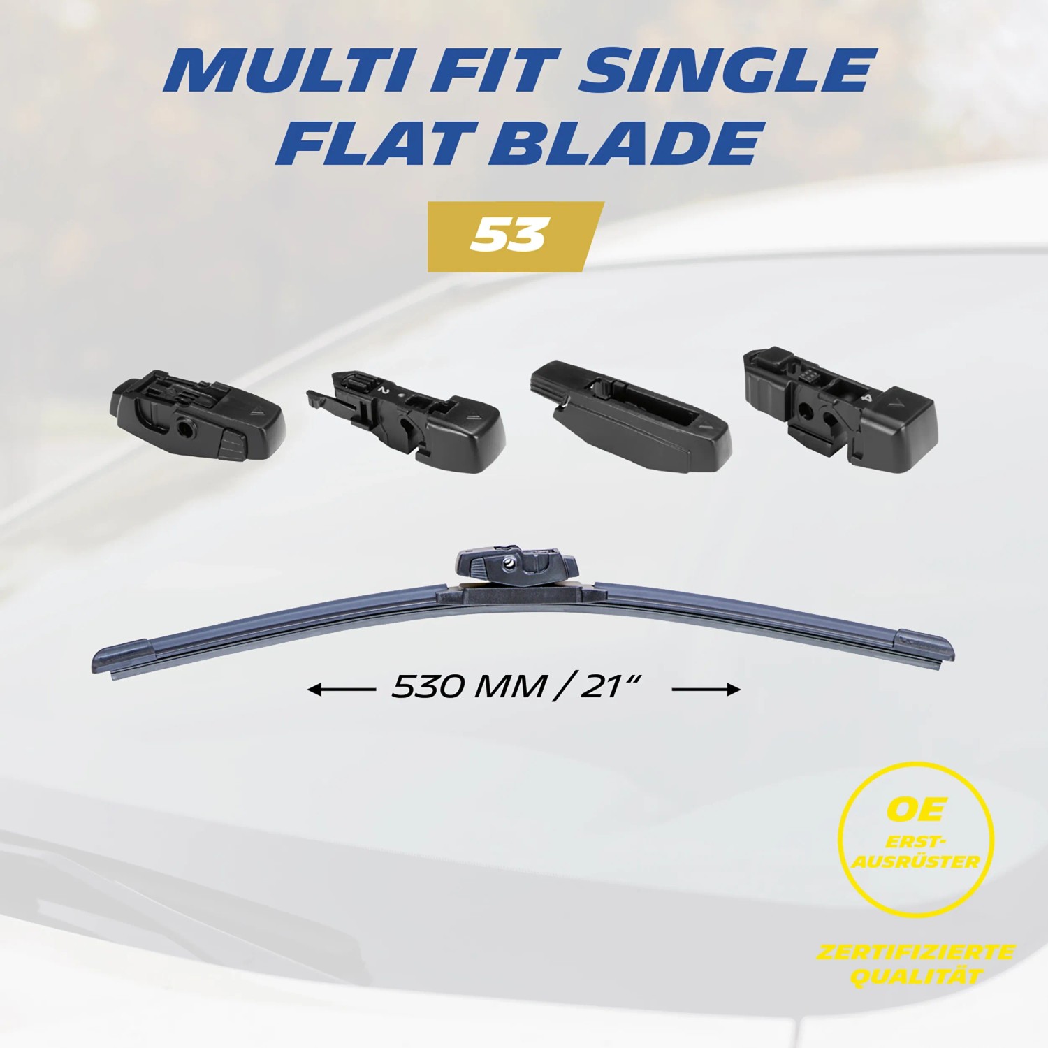 Michelin Scheibenwischer Multi Fit 53 cm mit Adaptern für PKW, für klare Sicht.