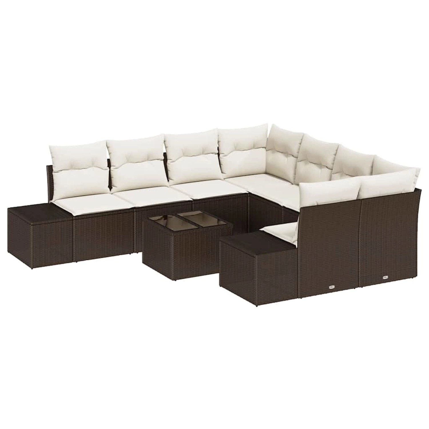 vidaXL Garten-Sofa-Set 9-Tlg Braun Poly Rattan 3346998 günstig online kaufen