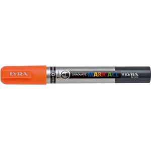 LYRA Mark All Marker, Neonorange, für alle Oberflächen. Stift mit Rundspitze, 2mm.