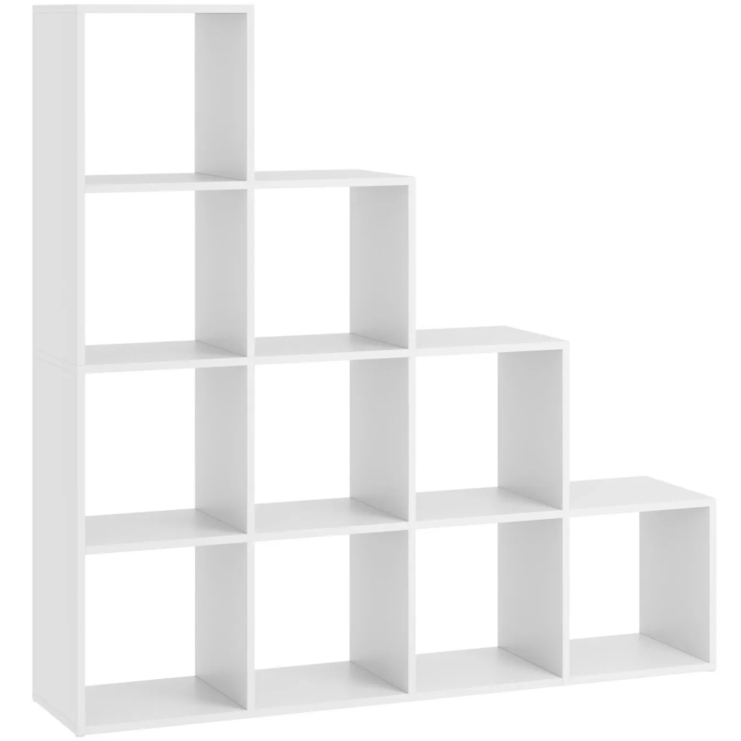 Tectake Bücherregal Talisa Praktisches Würfeldesign Mit 10 Fächern  Belastbarkeit 100 kg  29 x 130 x 130 cm Weiß