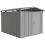 Biohort Metall-Gerätehaus Panorama, Quarzgrau, 7,6 m² mit Tür. Gerätehäuser für den Garten.