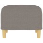 Fußhocker Taupe (60x50x41 cm) aus Stoff mit Holzfüßen.