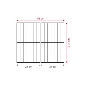 Abmessungen Grillrost für Taino Black 2+1 Gasgrill: 48x41,4 cm, Gusseisen.