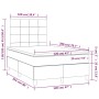 vidaXL Boxspringbett dunkelblau 120x200 cm mit Matratze und Kopfteil, Maßeinteichnung.