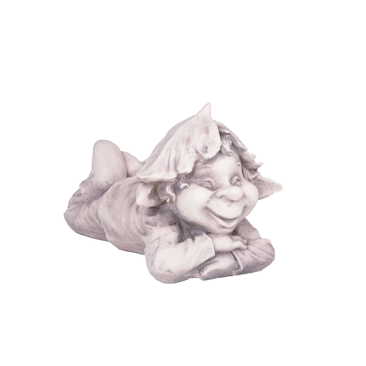 DELUKE Gartenfigur NOAH Troll Kunststoff Weiß 25x23x43cm Gartendeko Outdoor Figur