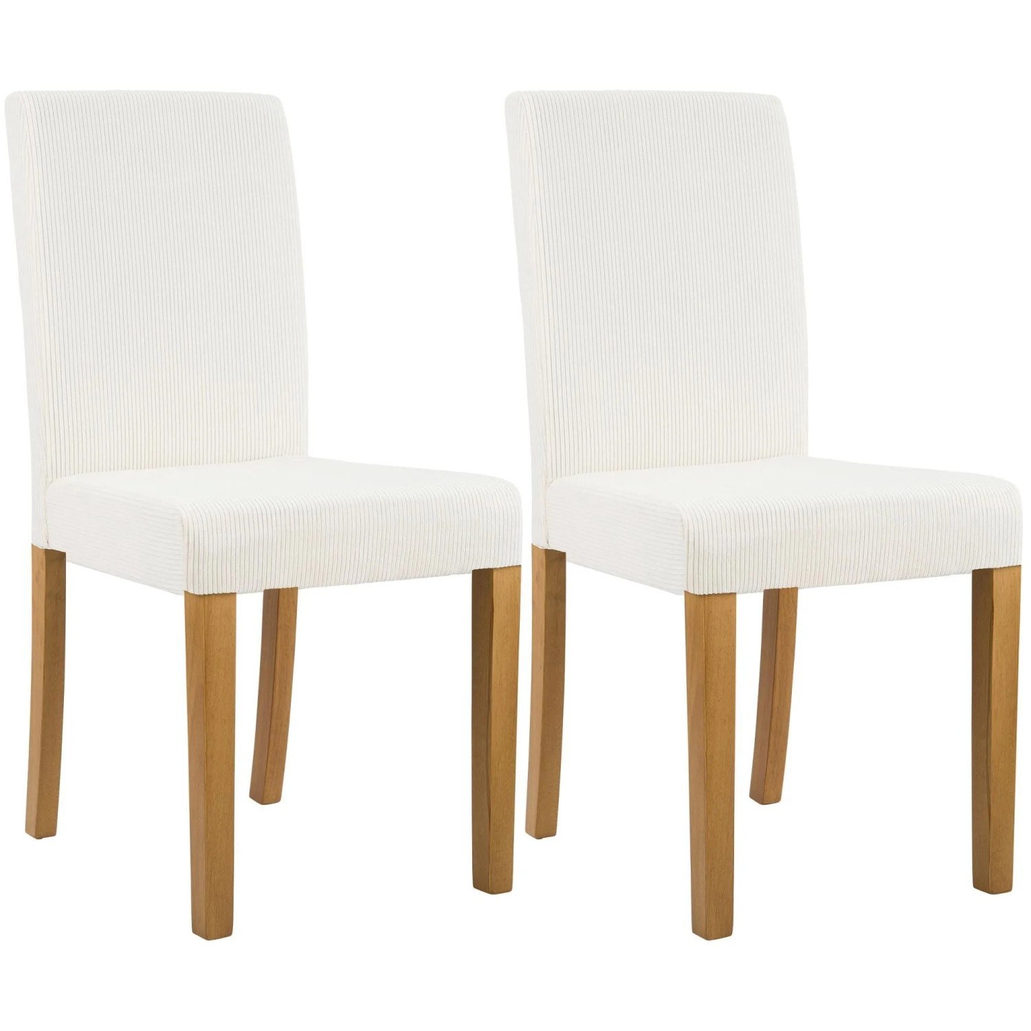 DELUKE 2er Set Esszimmerstuhl DALAN Cord Creme 41x47x91cm Antik-Hell Essstühle Esszimmerstühle Küchenstühle Wohnzimmerstühle