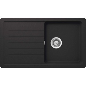 Granitspüle Altena in Onyx mit Abtropffläche links, inkl. Küchenarmatur Simi.