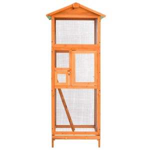 vidaXL Vogelkäfig 68x62x166 cm Massivholz Fichte 171457