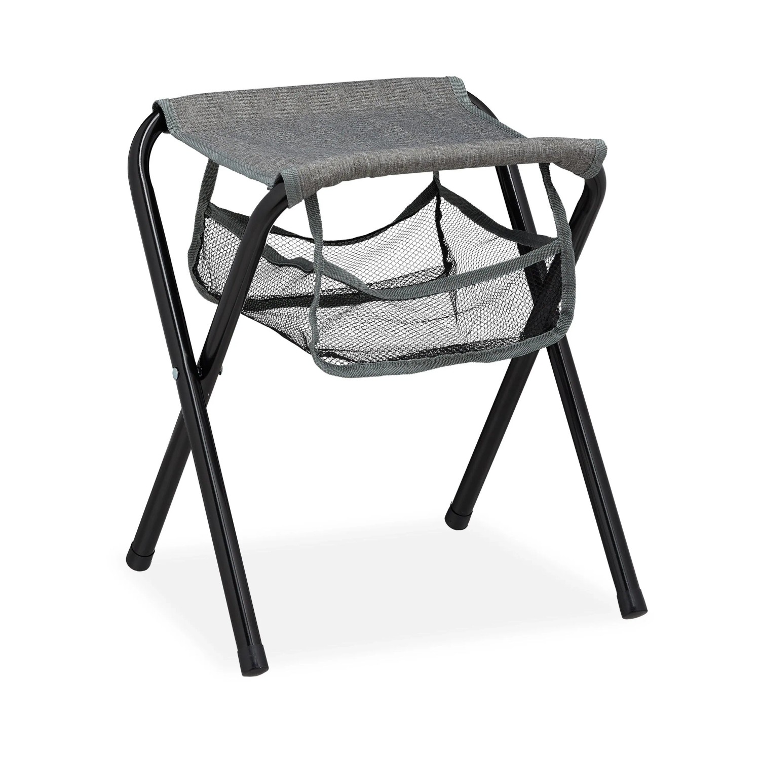 Relaxdays Campinghocker Eisen Schwarz Faltbar Mit Tasche 40 cm x 35 cm x 30 cm