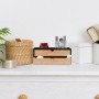 Relaxdays Schubladenbox Bambus MDF Schwarz Natur mit 2 Schubladen 14 cm x 33 cm x 21 cm 2,2 kg_2