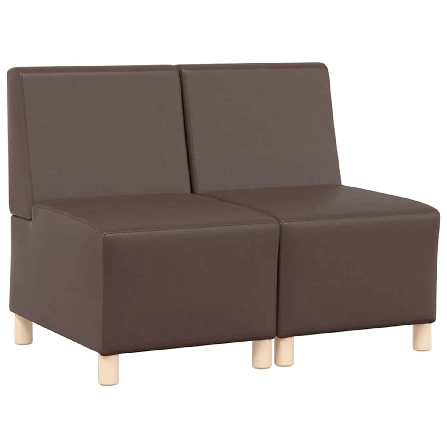 vidaXL Modulares Sofa ohne Armlehnen 2 Stk Braun 55 x 74 x 82 cm Kunstleder günstig online kaufen
