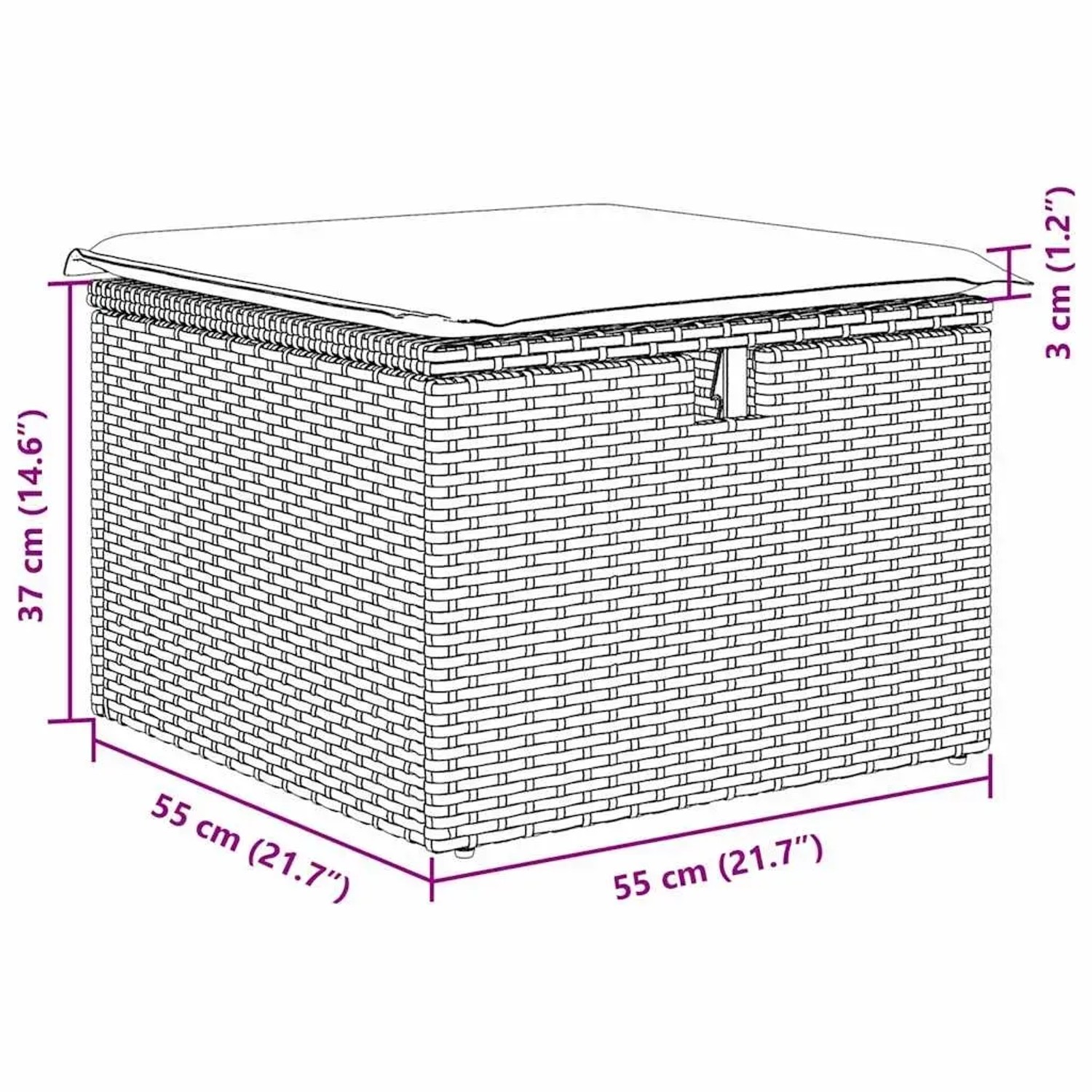 vidaXL Gartenmöbel-Set, 8-teilig, schwarz, Poly Rattan, mit Kissen. Ideal für Terrasse und Garten.