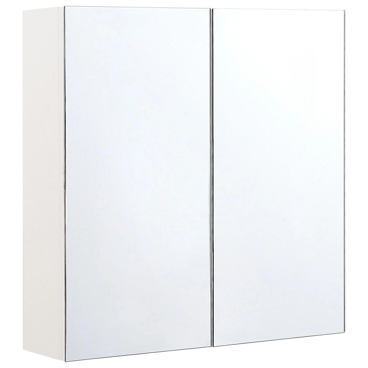 Beliani Bad-Spiegelschrank NAVARRA Weiss Silber 14x60x60 günstig online kaufen