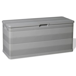 furnicato Gartenbox, grau, 117x45x56 cm, aus Polypropylen (PP). Universalbox für Garten und Terrasse.