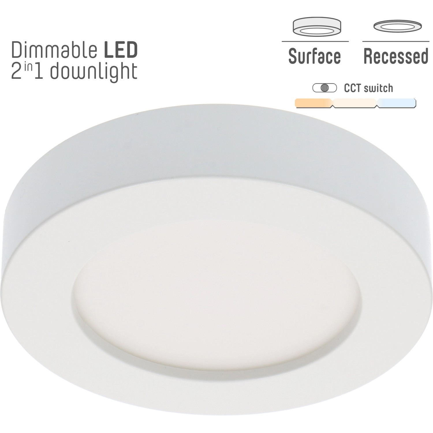 Einbaustrahler CCT dimmbar Weiß Ø 15 cm