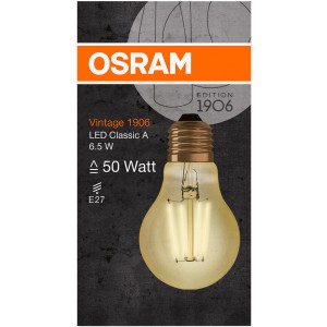 Osram LED-Leuchtmittel E27 in Glühlampenform, 6,5W, warmweißes Licht.