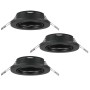 3er Set Eglo Agulo Einbaustrahler in Schwarz, 8,6cm Durchmesser.
