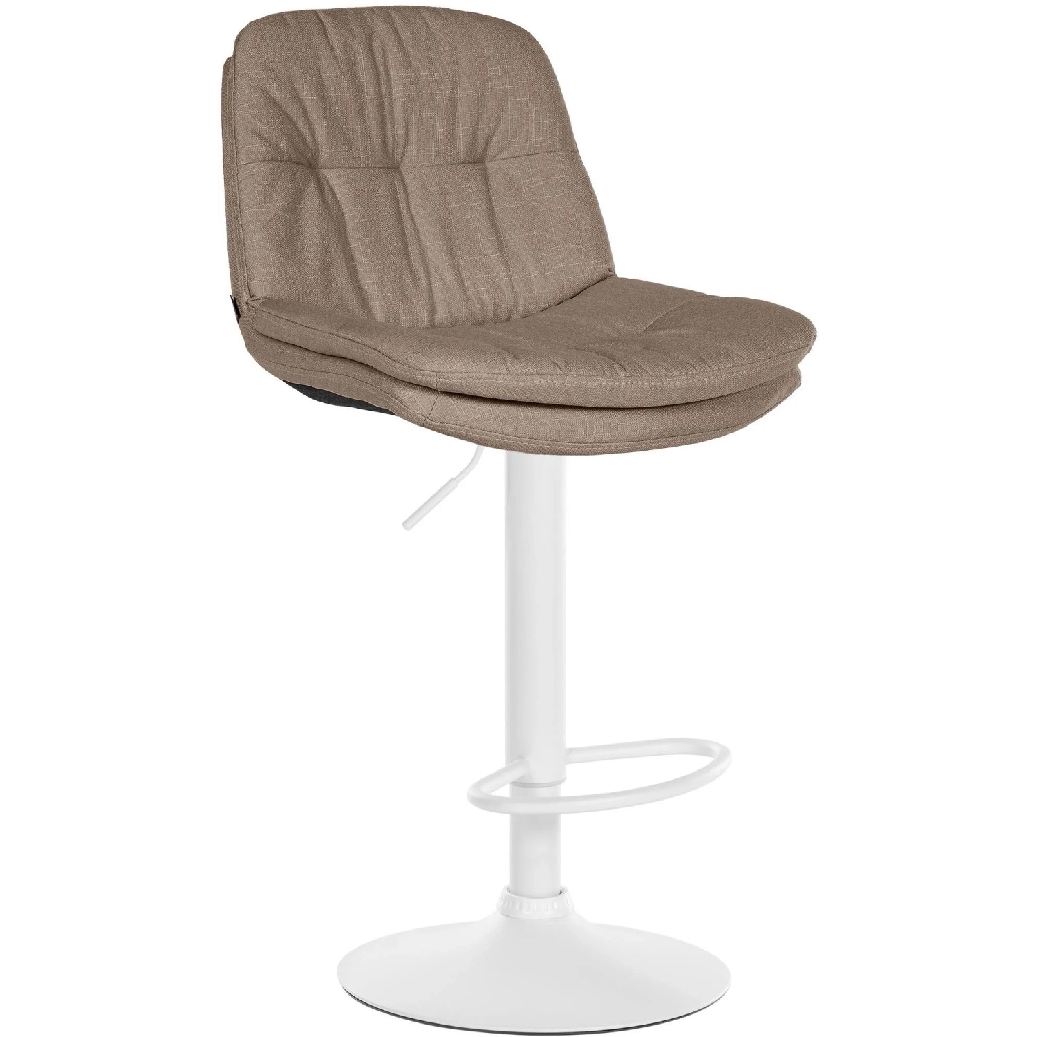 CLP Barhocker Laurel Stoff Metall Matt Weiss/Taupe