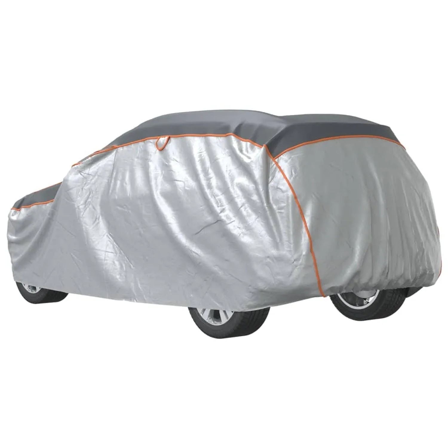 Grau-silberne Autoabdeckung für SUV (XL) zum Schutz vor Hagel, UV-Strahlen, Kratzern und Witterungseinflüssen.