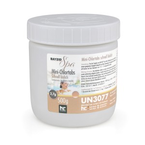 Bayzid Spa Mini Chlortabs, 12 x 500g Dose, schnell löslich für Pool und Whirlpool.