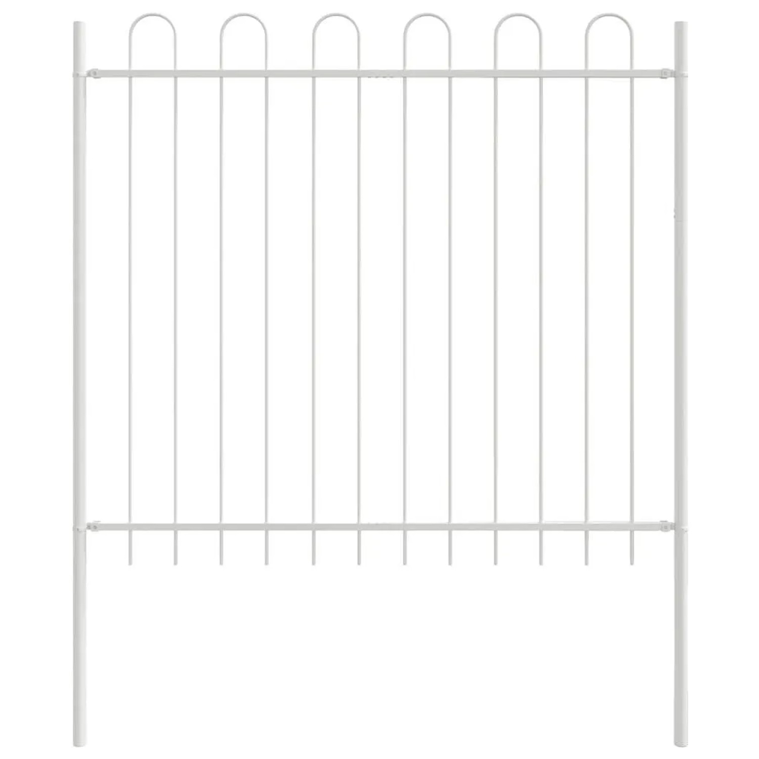 vidaXL Gartenzaun Weiß 6,8 x 1,5 m Pulverbeschichteter Stahl 3334087 günstig online kaufen