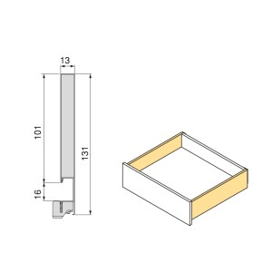 Emuca Außenschublade Protone 30 kg Führungen mit Vollständigem Auszug und Sanftem Verschluss Höhe 131 mm Tiefe 300 mm Stahl Weiß Lackiert