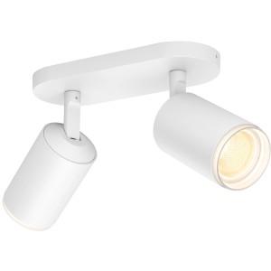 Weiße Philips Hue Fugato Doppel-Spotleuchte mit Bluetooth, 2 x 350 lm.