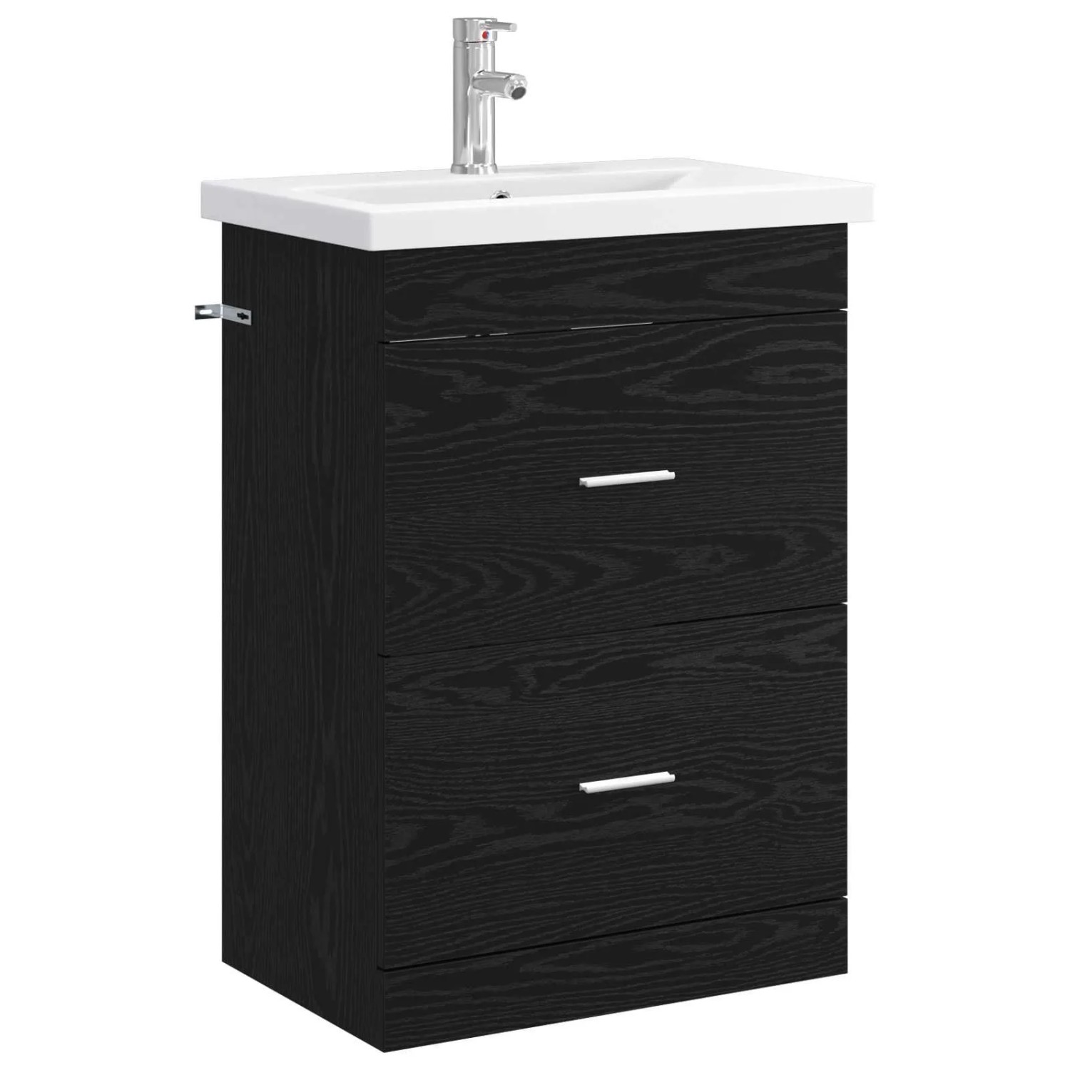 vidaXL Badezimmermöbel-Set Schwarze Eiche 61 x 40 x 84,5 cm 3404367