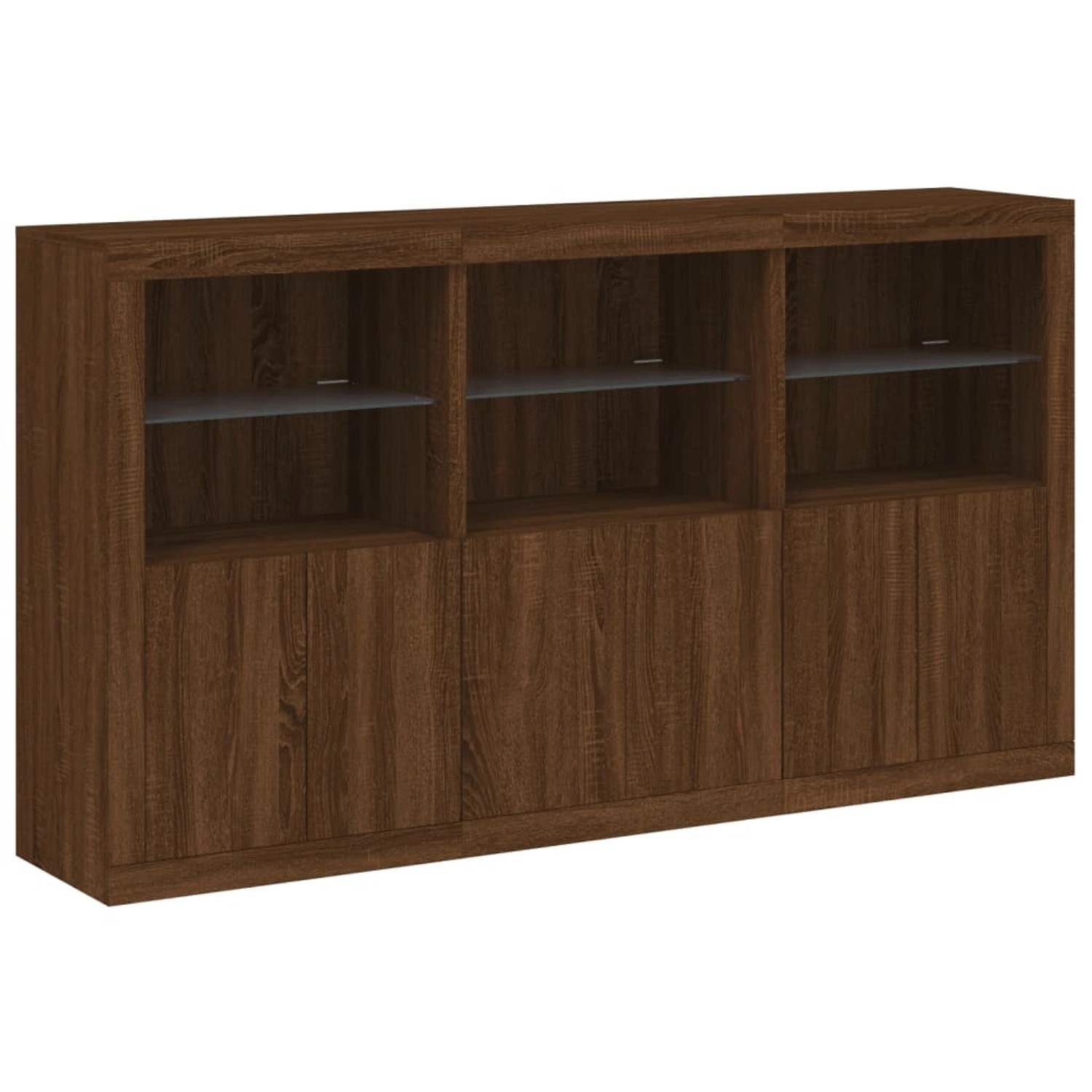 vidaXL Sideboard mit LED-Leuchten Braun Eichen-Optik 181,5x37x100 cm 320915 günstig online kaufen