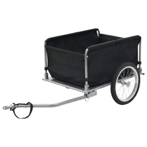 DELUKE Fahrrad Lastenanhänger in Schwarz-Gelb, klappbare Deichsel, bis 65kg.