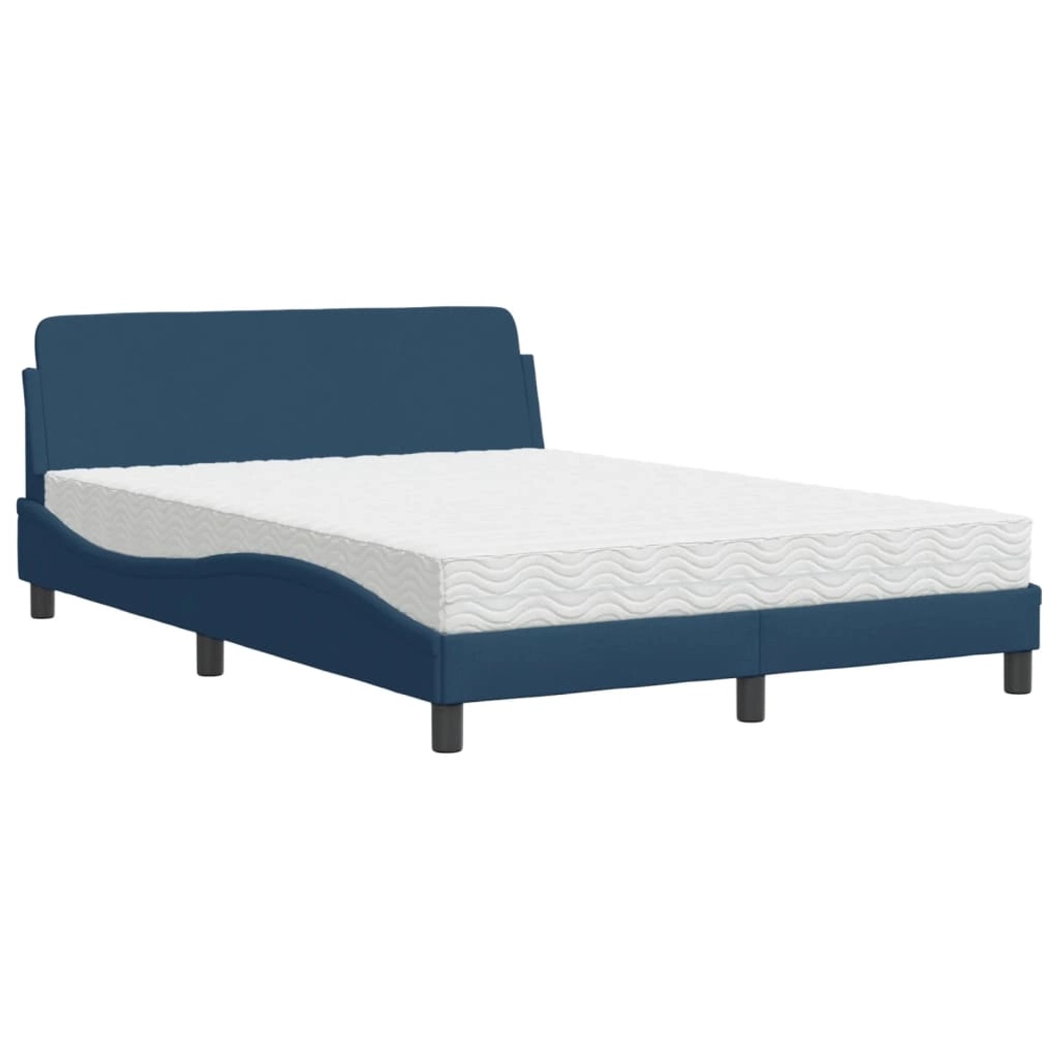 vidaXL Bett mit Matratze Blau 120x200 cm Stoff Modell 12008261